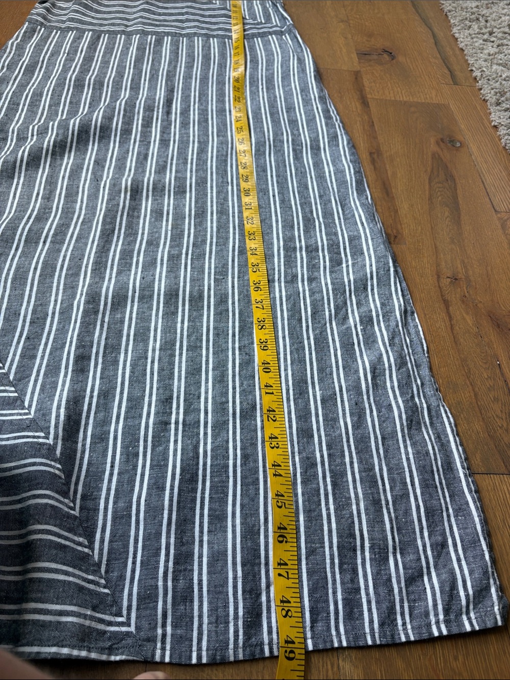 J. Jill Love Linen XS Striped Sleeveless Maxi Dress gray white minimalist EUC - Picture 13 of 13